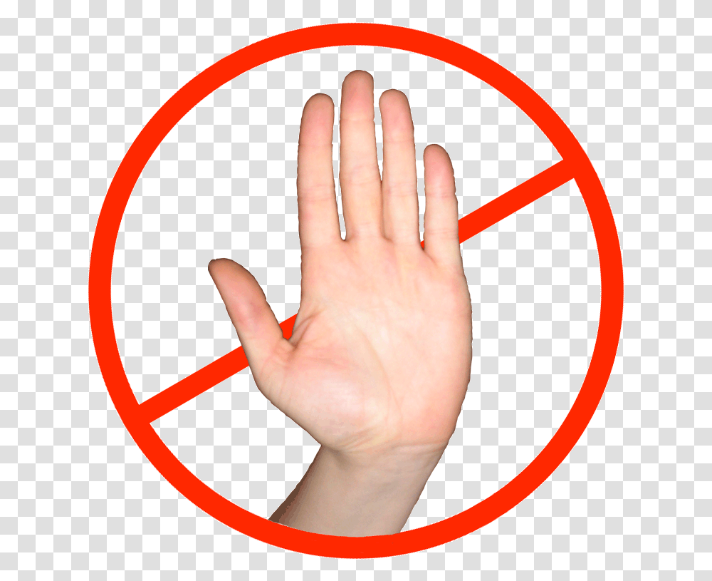 Sign Stop Hand Stop Sign, Finger, Person, Human, Wrist Transparent Png