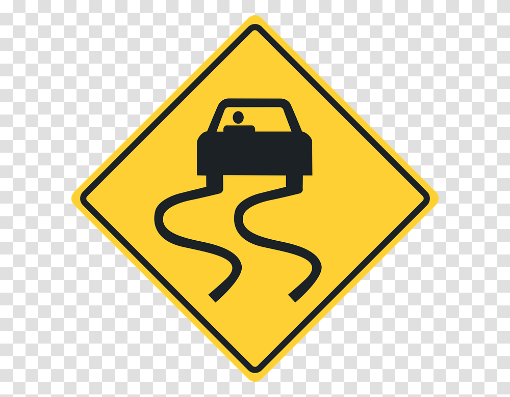 Sign With Car And Wavy Lines, Road Sign, Stopsign Transparent Png