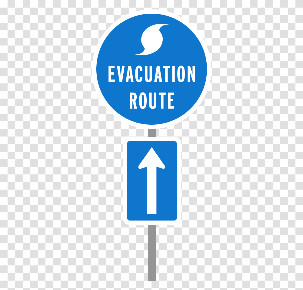 Sign With Hurricane Icon And Text Reading Evacuation Sign, Road Sign Transparent Png