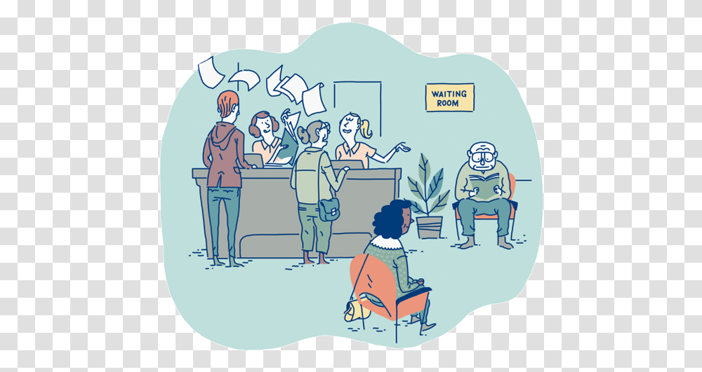 Signallamp Health Waiting Room Cartoon, Person, People, Word Transparent Png