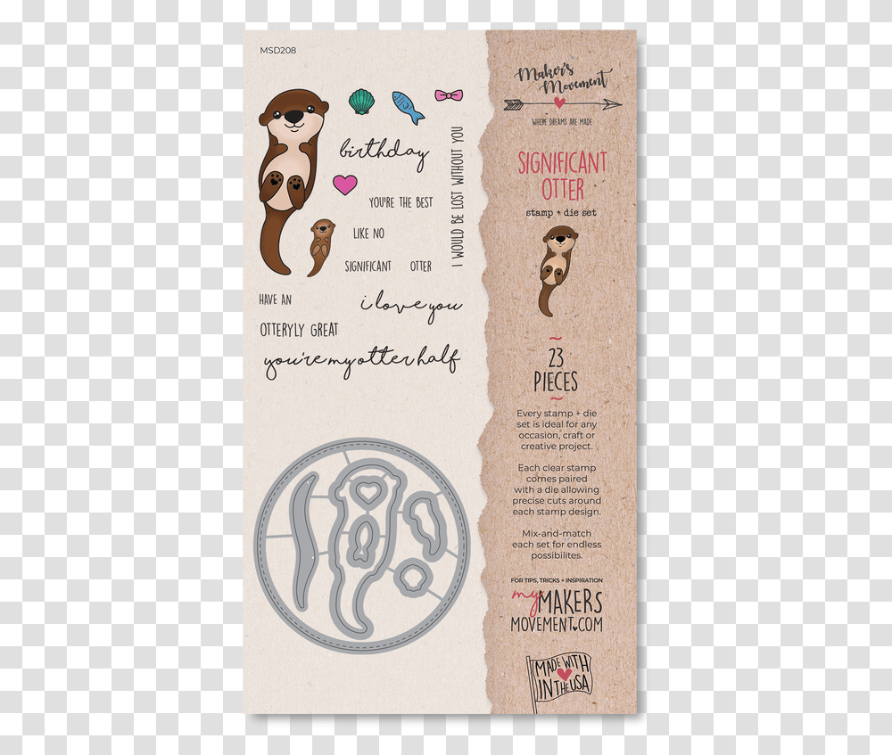Significant Otter Stamp Amp Die Set Packaging Poster, Advertisement, Flyer, Paper Transparent Png