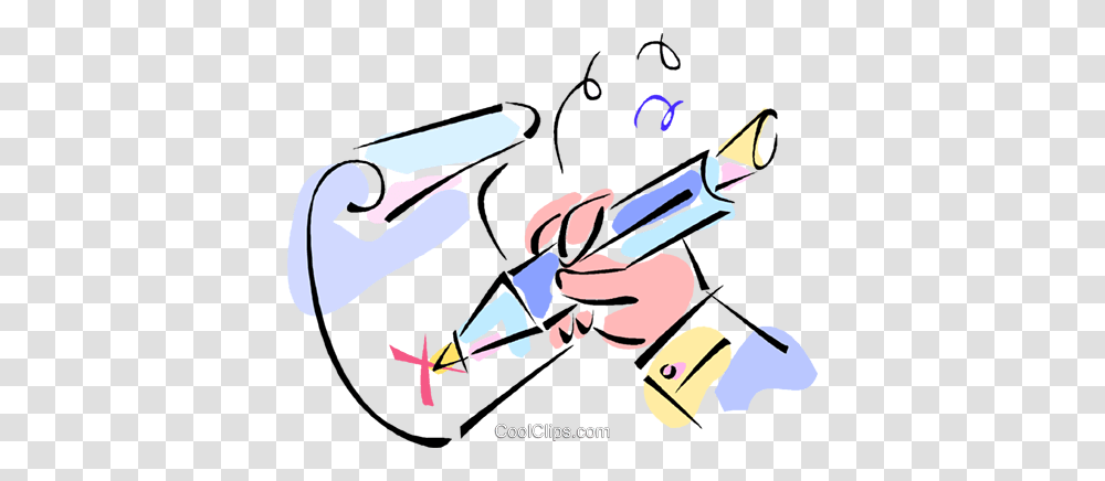 Signing A Contract Royalty Free Vector Clip Art Illustration, Marker, Injection Transparent Png
