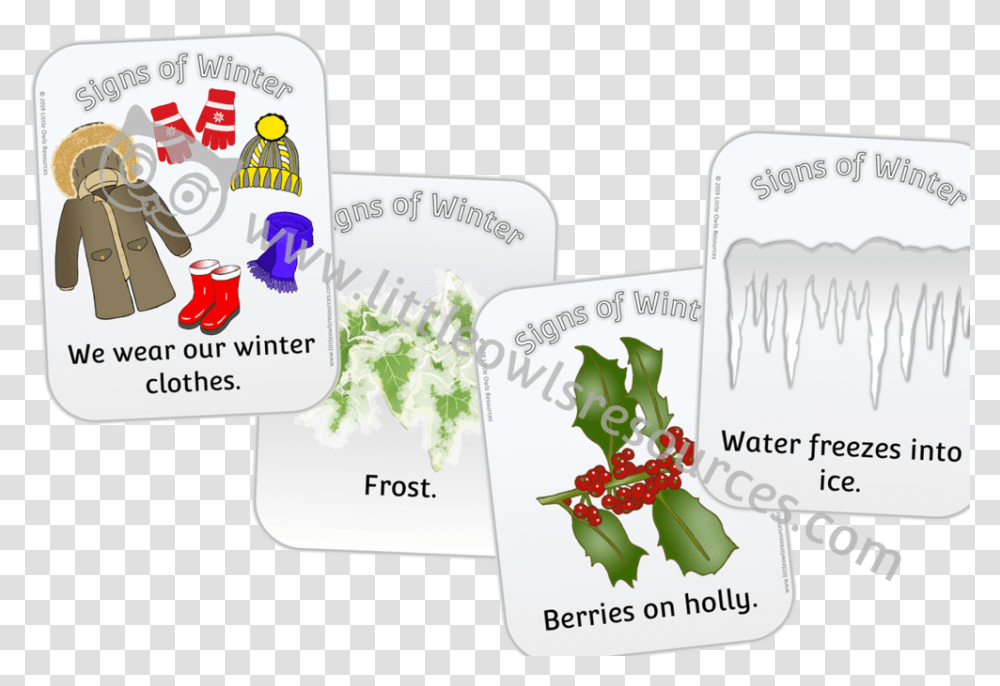 Signs Of Winter Cardsposters, Paper, Label, Plant Transparent Png