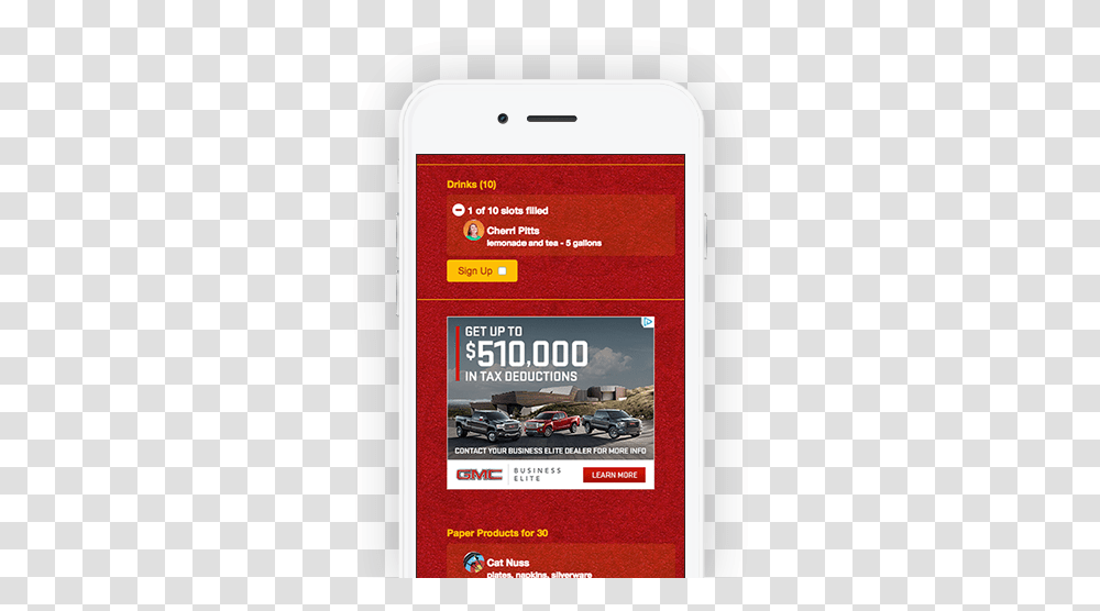 Signupgenius Advertising Iphone, Car, Vehicle, Transportation, Automobile Transparent Png