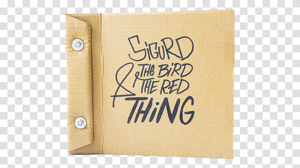 Sigurd The Bird And Red Thing Limited Cardboard Book Calligraphy, Text, Carton, Box, Bag Transparent Png