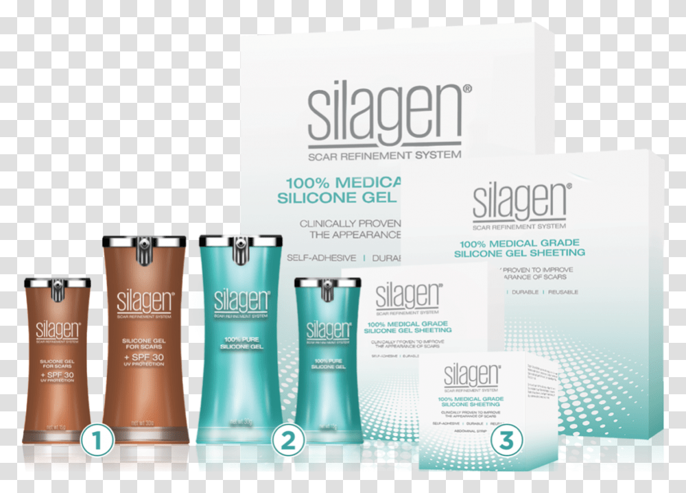 Silagen Scar, Bottle, Cosmetics, Perfume, Sunscreen Transparent Png