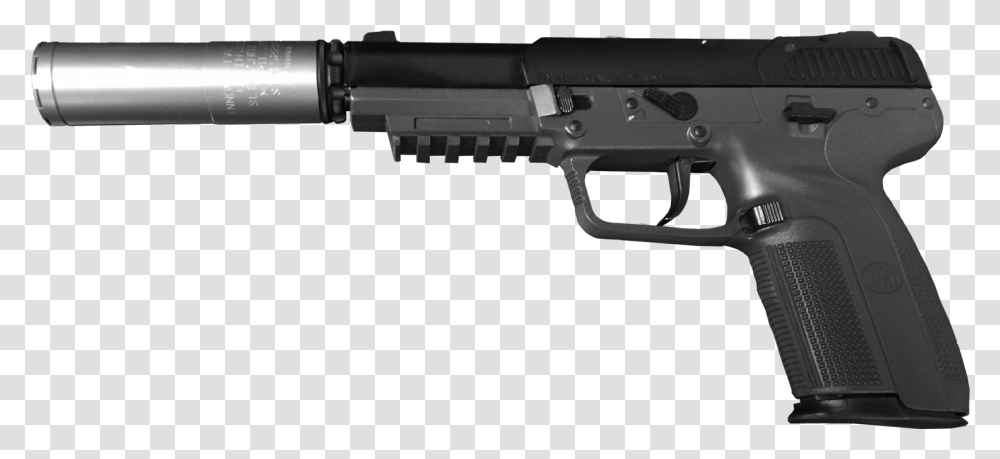 Silenced Pistol Beretta, Gun, Weapon, Weaponry, Handgun Transparent Png