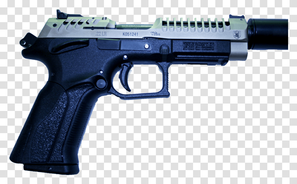 Silenced Pistol Firearm, Gun, Weapon, Weaponry, Handgun Transparent Png