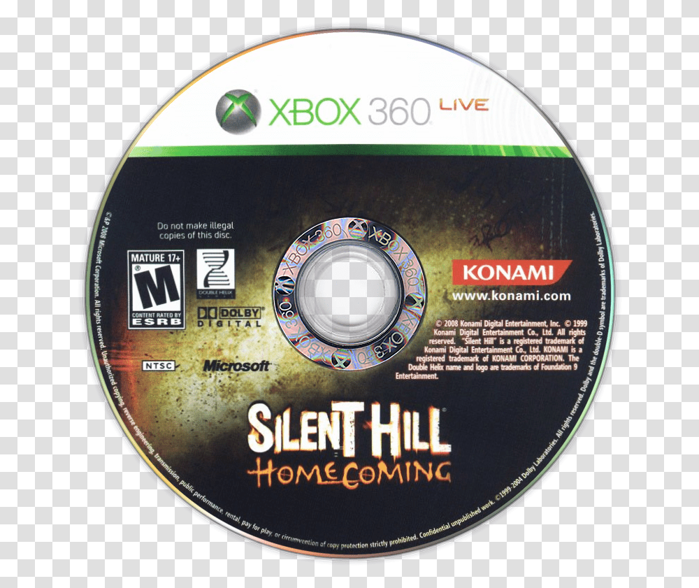 Silent Hill Homecoming Details Launchbox Games Database Optical Storage, Disk, Dvd Transparent Png