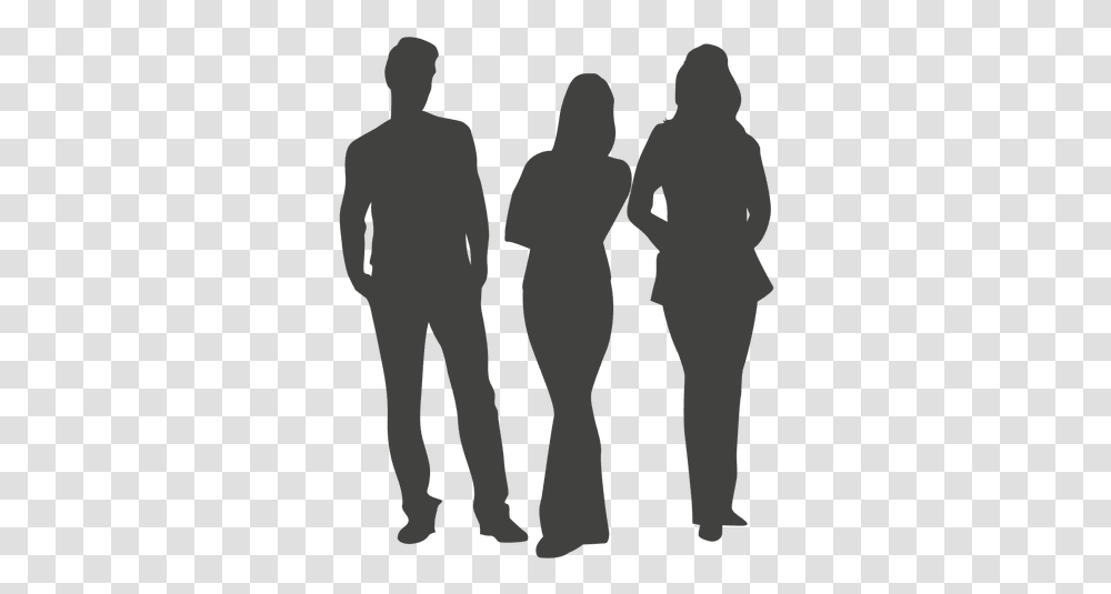 Silhouette 3 People Silhouette, Person, Human, Stencil, Duel Transparent Png