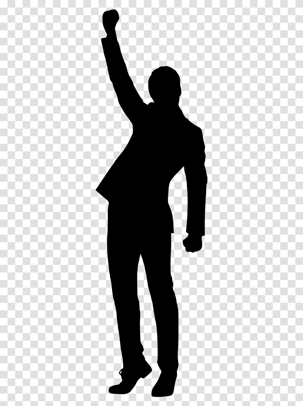 Silhouette Achieve Achievers Free Picture Man With Hand Up Silhouette, Gray, World Of Warcraft Transparent Png