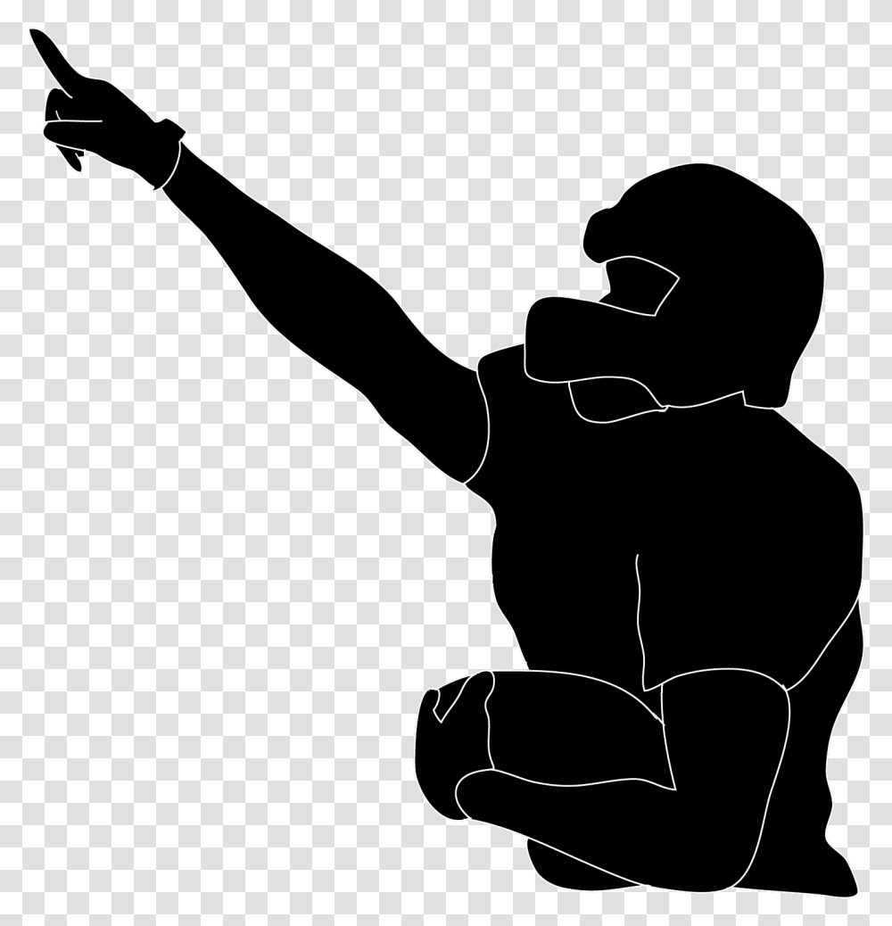 Silhouette American Football Nfl American Football Player Clipart, Hand, Finger Transparent Png