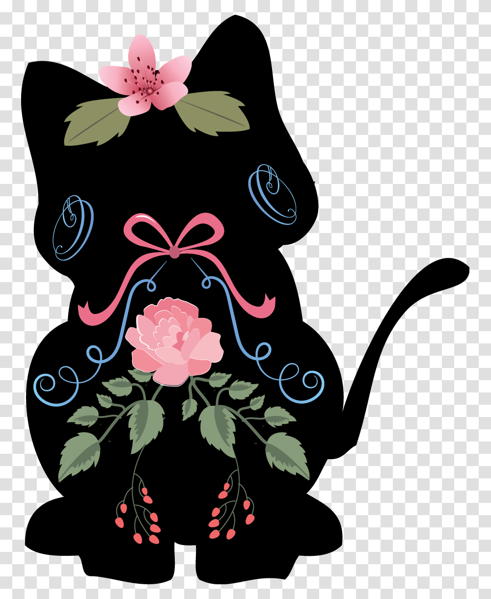 Silhouette Animals Is A Downloadable Machine Embroidery Illustration, Floral Design, Pattern Transparent Png