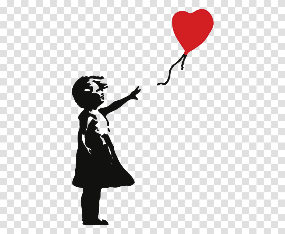 Silhouette At Getdrawings Banksy Menina Do Balao Banksy Balloon Girl, Person, Overcoat, Hand Transparent Png