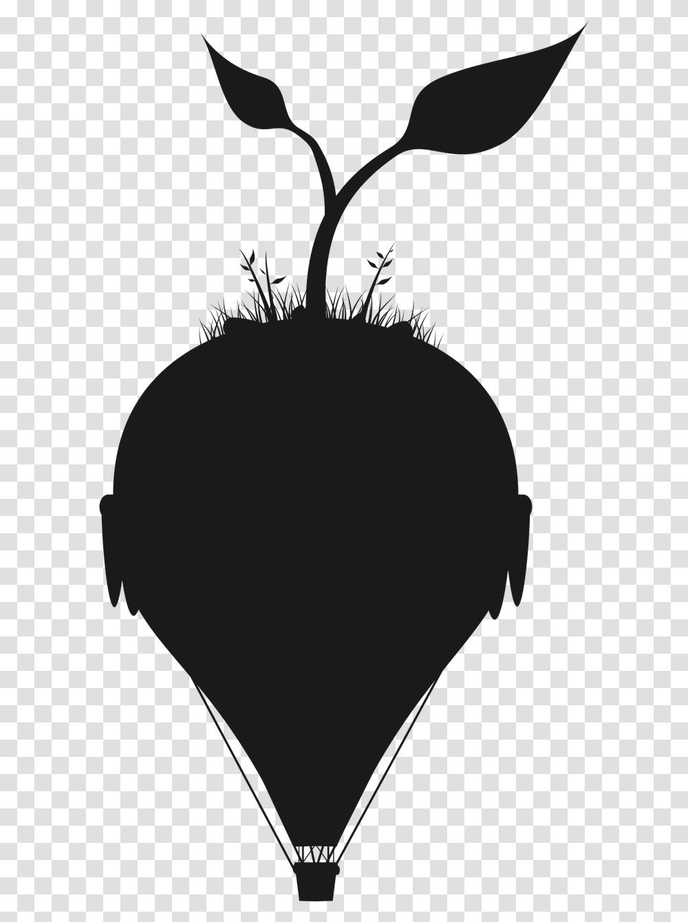 Silhouette Balloon Vector Free Picture Silhouette, Hair, Light Transparent Png
