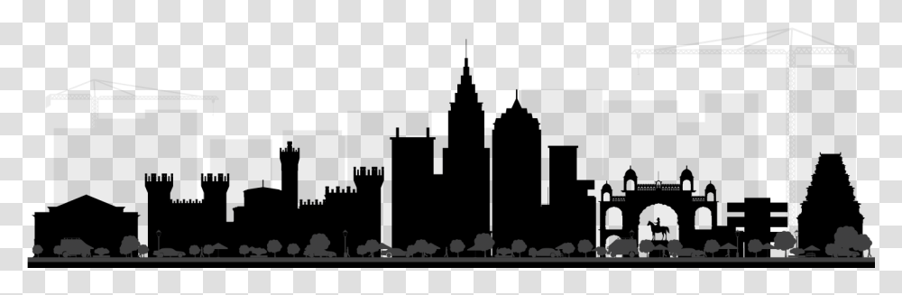 Silhouette Bangalore Skyline Download Bangalore Skyline Silhouette, Building, Factory, Refinery, Urban Transparent Png