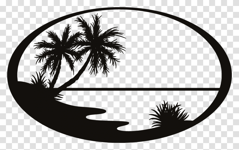 Silhouette Beach Clip Art, Plant, Tree, Stencil, Palm Tree Transparent Png