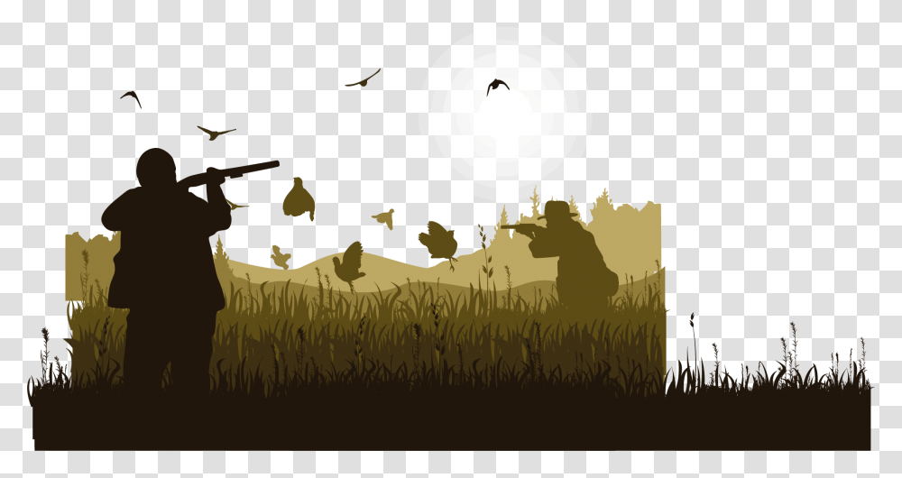 Silhouette Bird Hunting Hunting Vector, Person, Animal, Flying, Flock Transparent Png