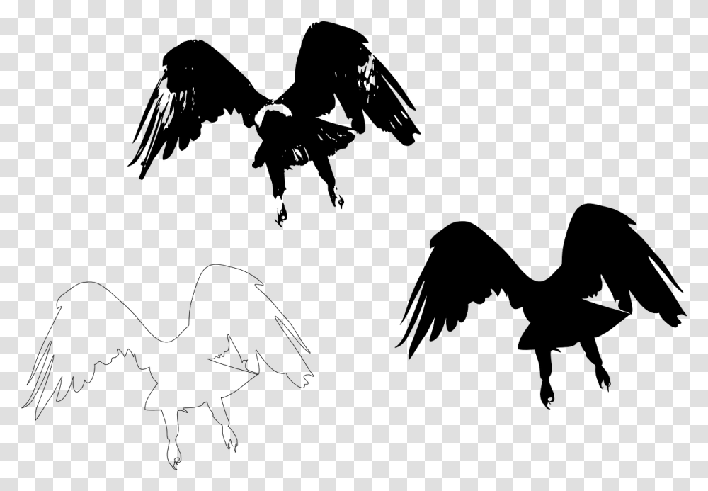 Silhouette Bird Wing Feather Eagle Flying Away, Gray, World Of Warcraft Transparent Png