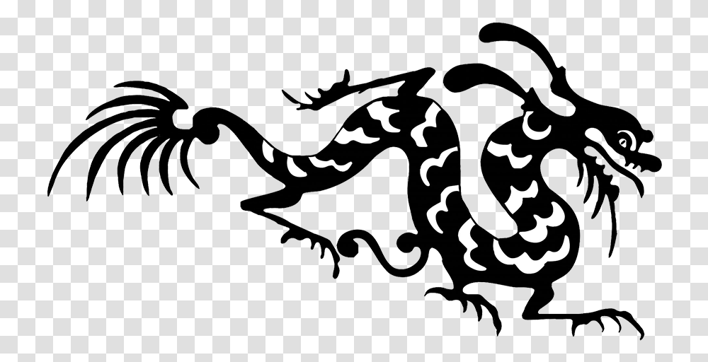 Silhouette Black White Chinese Dragon Chinese Dragon, Path, Mustache Transparent Png