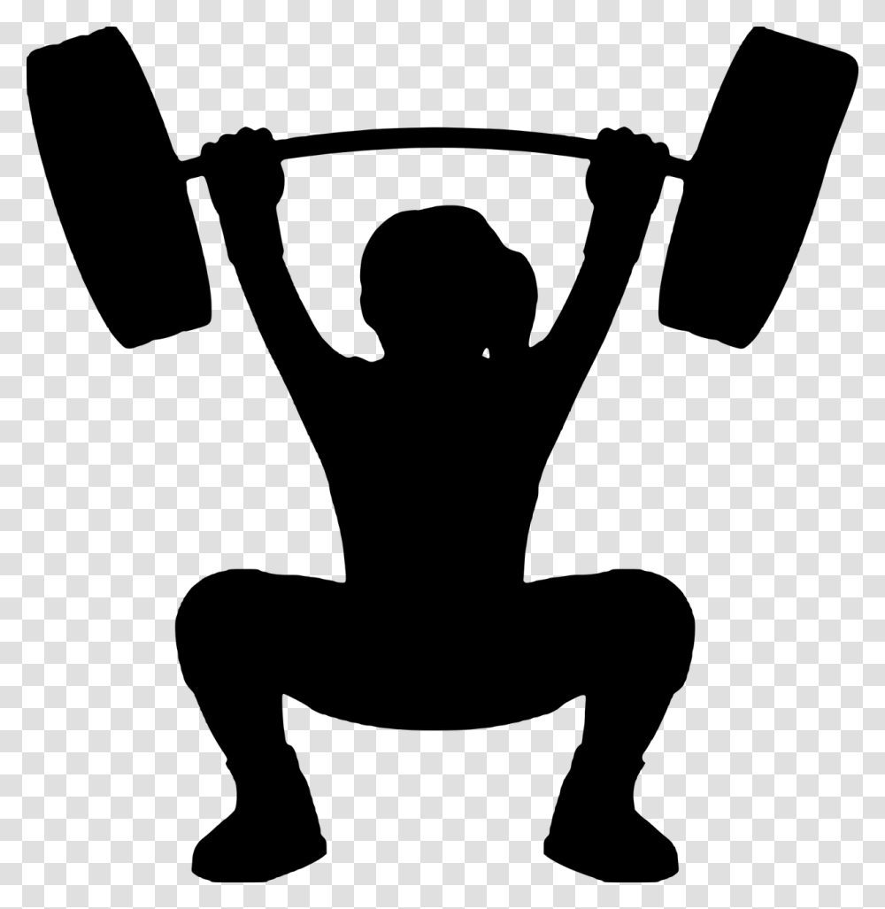 Silhouette Body Building Muscular Build Crouching Free Man Lifting Weights Emoji, Gray, World Of Warcraft Transparent Png