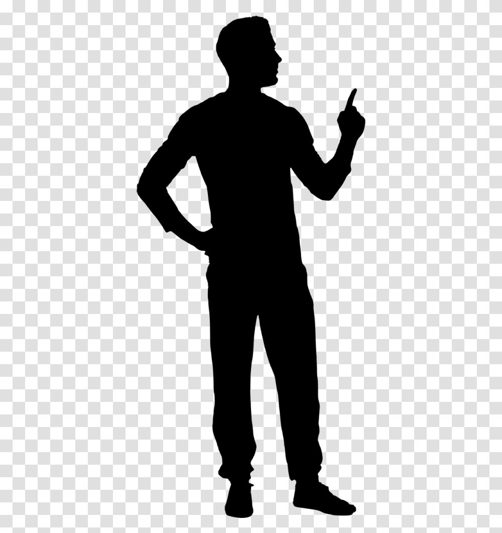 Silhouette Body Copyspace Man Pointing Finger Silhouette, Gray, World Of Warcraft Transparent Png