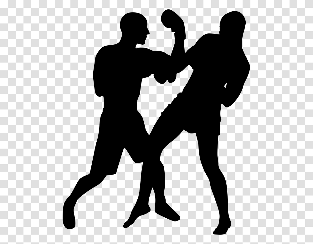 Silhouette Boxing Fighting Games Players Sport Kick Boxing, Gray, World Of Warcraft Transparent Png