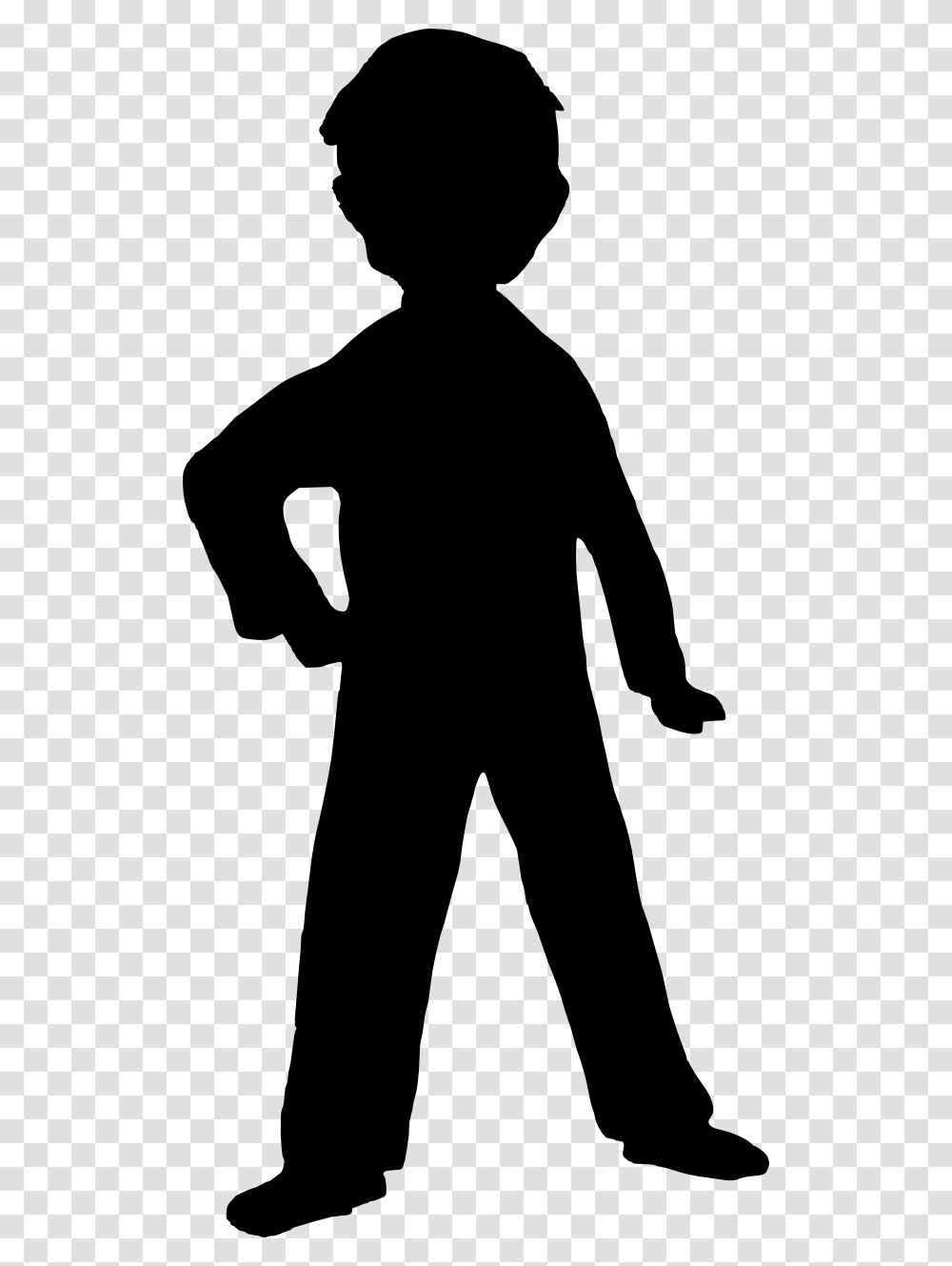 Silhouette Boy Clip Art Taekwondo Black And White, Person, Human, Pants Transparent Png