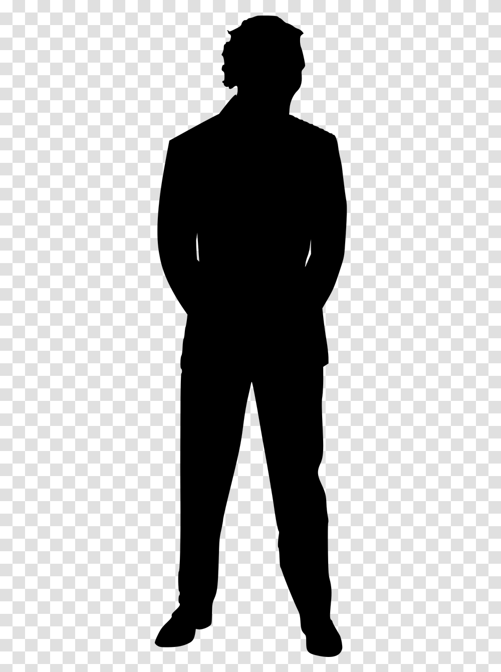 Silhouette Business Man Looking Silueta Hombre, Gray, World Of Warcraft Transparent Png