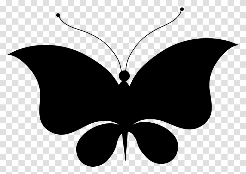 Silhouette Butterfly Insect Wings Animal Flourish Borboletas Pretas, Gray, World Of Warcraft Transparent Png