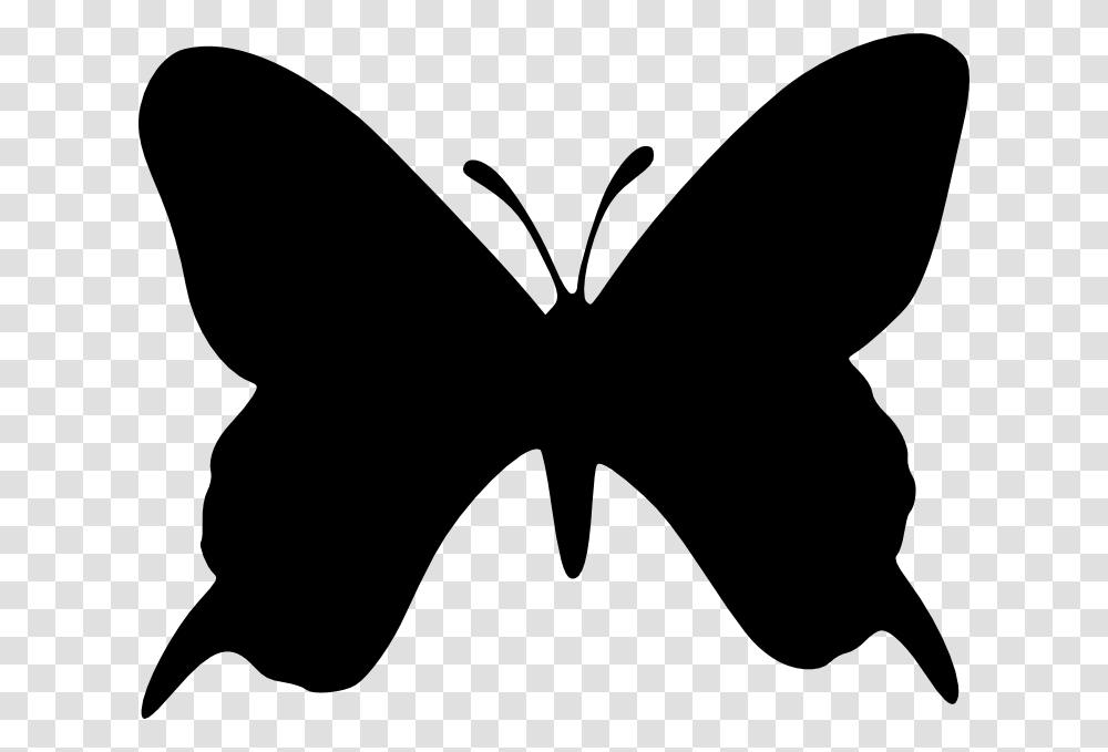 Silhouette Butterfly Stencil, Animal, Insect, Invertebrate Transparent Png