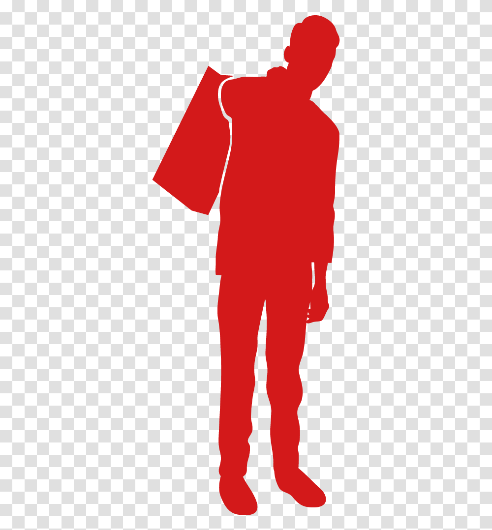 Silhouette Cartoon Drawing Red People Silhouette, Apparel, Person, Shirt Transparent Png