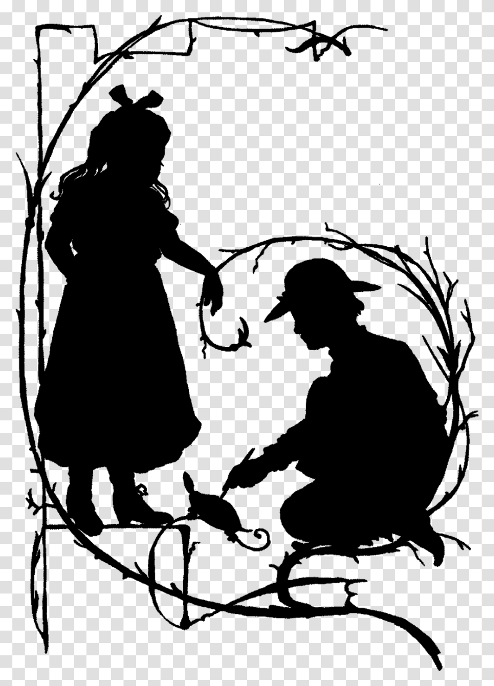 Silhouette Child Vintage, Person, Photography, Musician, People Transparent Png