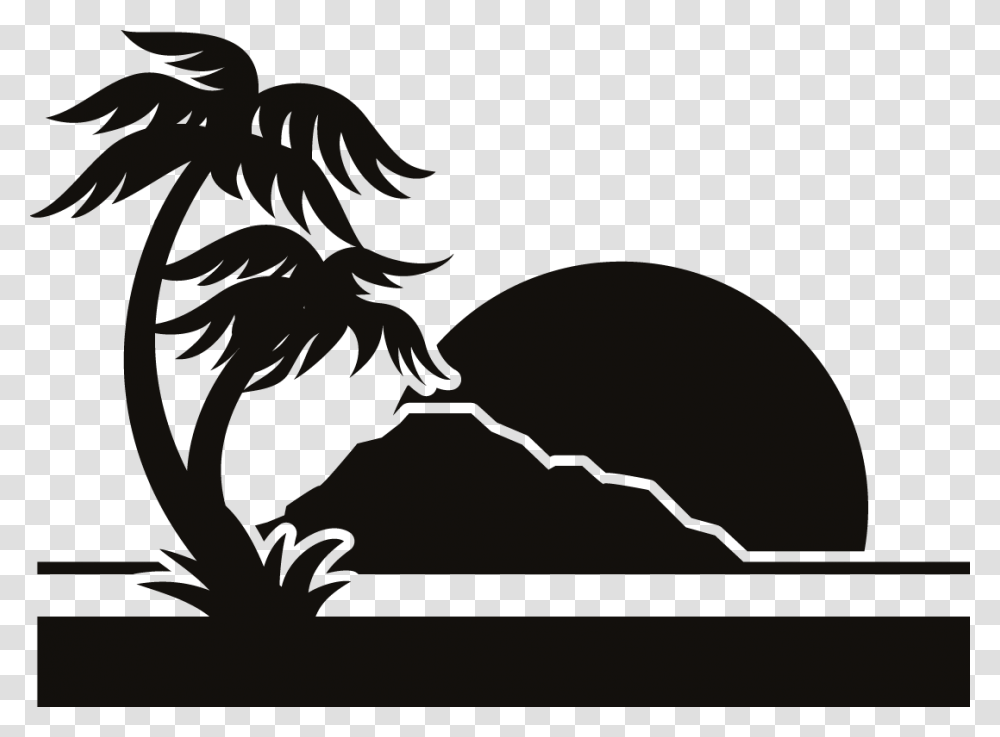 Silhouette Clip Art Beach, Stencil, Painting Transparent Png