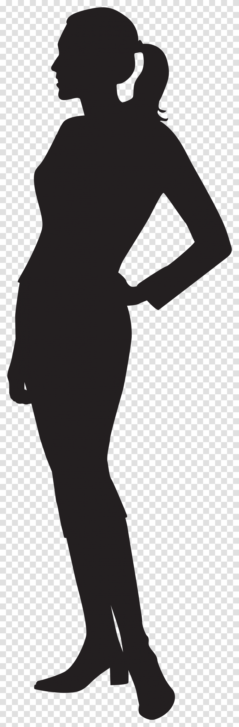 Silhouette Clip Art Clipart Female, Standing, Person, Hand, Sleeve Transparent Png