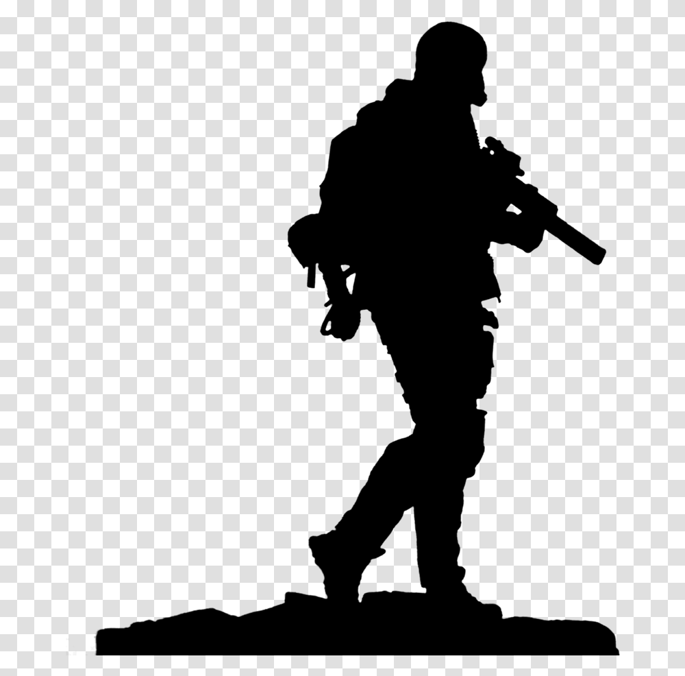 Silhouette Clip Art Kneeling Soldier Silhouette, Gray, World Of Warcraft Transparent Png