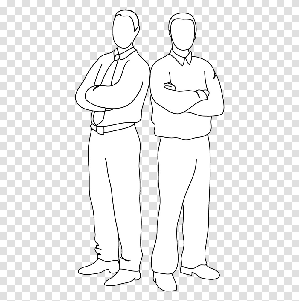 Silhouette Clipart Draw Two People Back To Back, Person, Face, Drawing, Sketch Transparent Png