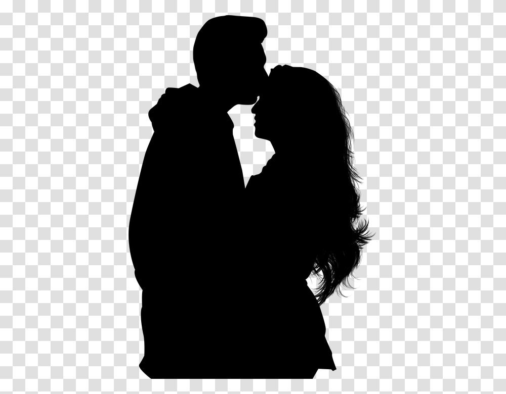 Silhouette Couple Romance Couple Silhouette Woman Couple Forehead Kiss Silhouette, Gray, World Of Warcraft Transparent Png