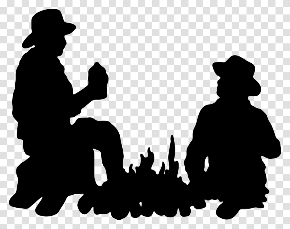 Silhouette Cowboy Clip Art Camp Fire Silhouette, Person, People, Back, Musician Transparent Png