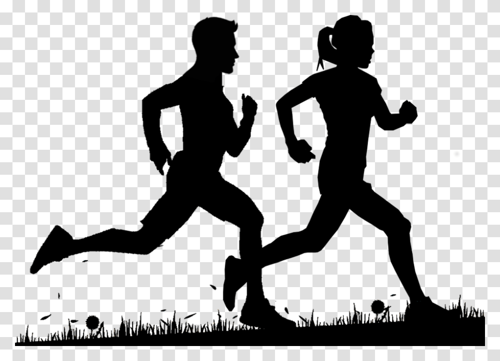 Silhouette Cross Country Running, Nature, Outdoors, Night, Moon Transparent Png