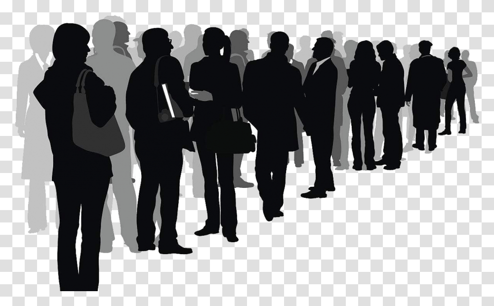 Silhouette Crowd Drawing Illustration A Sea Of People People Crowd Silhouette, Person, Audience, Funeral, Standing Transparent Png