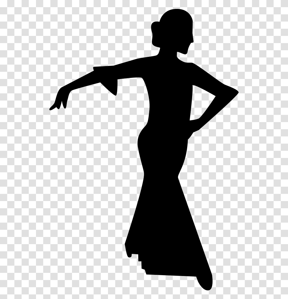Silhouette Dancer Flamenco Dancing Female Dancer Silhouette, Person, Dance Pose, Leisure Activities, Dress Transparent Png