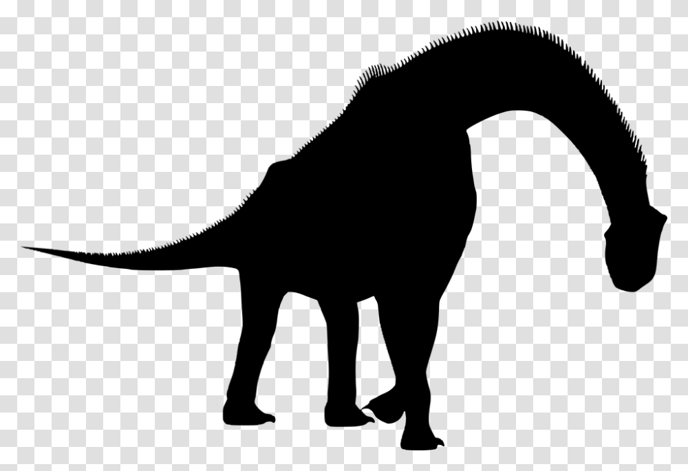 Silhouette Dinosaur Brachiosaurus Walking Full Brachiosaurus Silhouette, Gray, World Of Warcraft Transparent Png