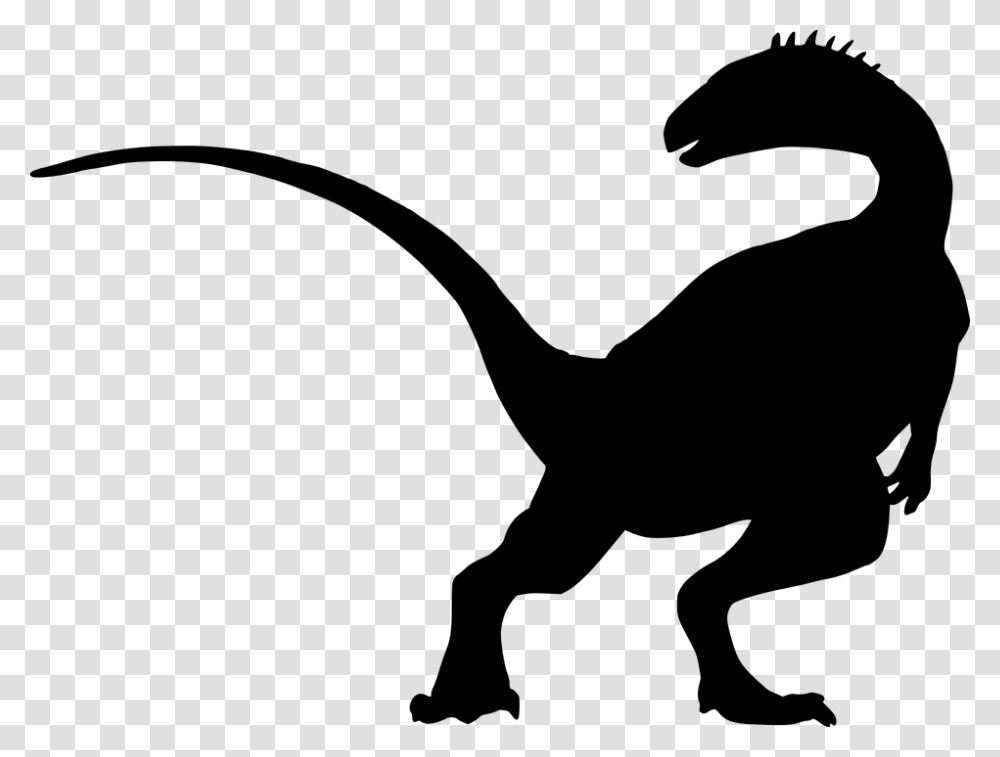 Silhouette Dinosaur Prehistoric Dino Spinosaurus Dinosaurs, Gray, World Of Warcraft Transparent Png