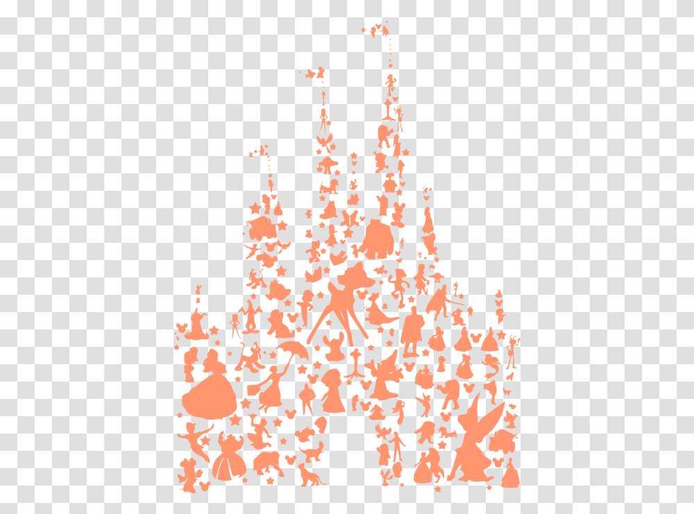 Silhouette Disney Castle With Characters, Chandelier, Lamp Transparent Png