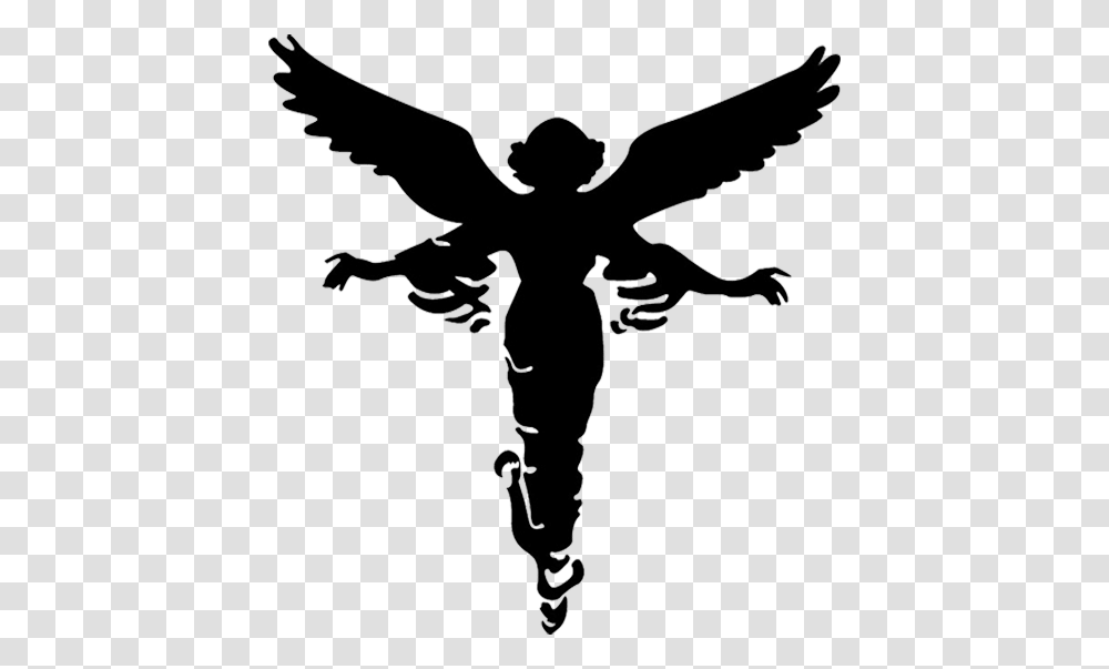 Silhouette Drawing Clip Art Guardian Angel Angel Silhouette, Emblem, Cupid Transparent Png