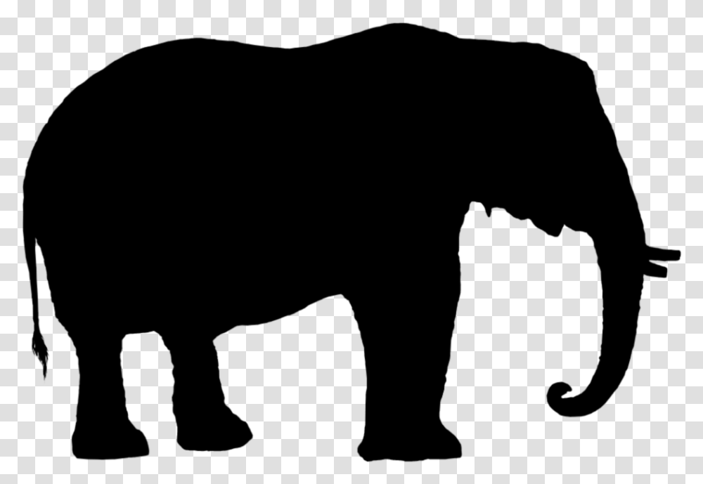 Silhouette Elephant Clipart Black And White, Gray, World Of Warcraft Transparent Png