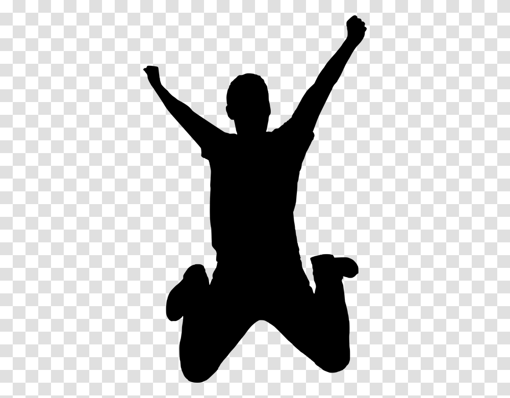 Silhouette Expressions Happy Success Jumping Man Shadow Of Happy Person, Gray, World Of Warcraft Transparent Png