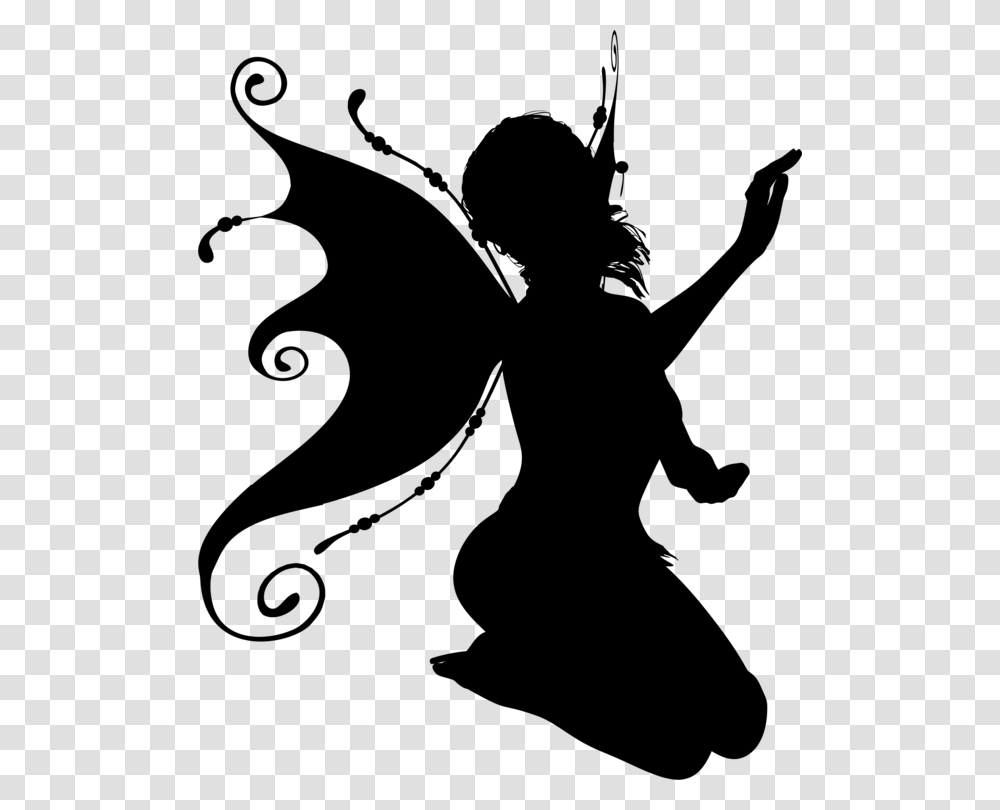 Silhouette Fairy Drawing Elf, Gray, World Of Warcraft Transparent Png