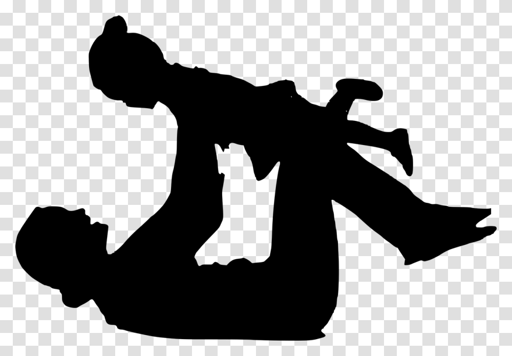 Silhouette Family Child Mother Silhouette Lying Down, Gray, World Of Warcraft Transparent Png